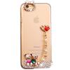 STENES Bling Phone Case Compatible with iPod Touch (6th Generation) Case - Luxurious Crystal 3D Handmade Sparkle Diamond Rhinestone Clear Cover - Heart Pendant Bear Lovers/Sweet view 1