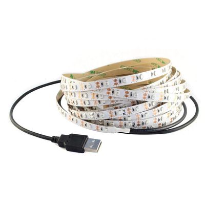 5V USB LED Strip Light 5M SMD 3528 with 3M Tape for TV Computer Backlighting (5M,3528,Non-Waterproof, Blue)