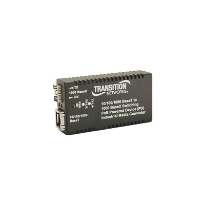 Transition Networks Hardened Mini PD 10/100/1000 Bridging Media Converter