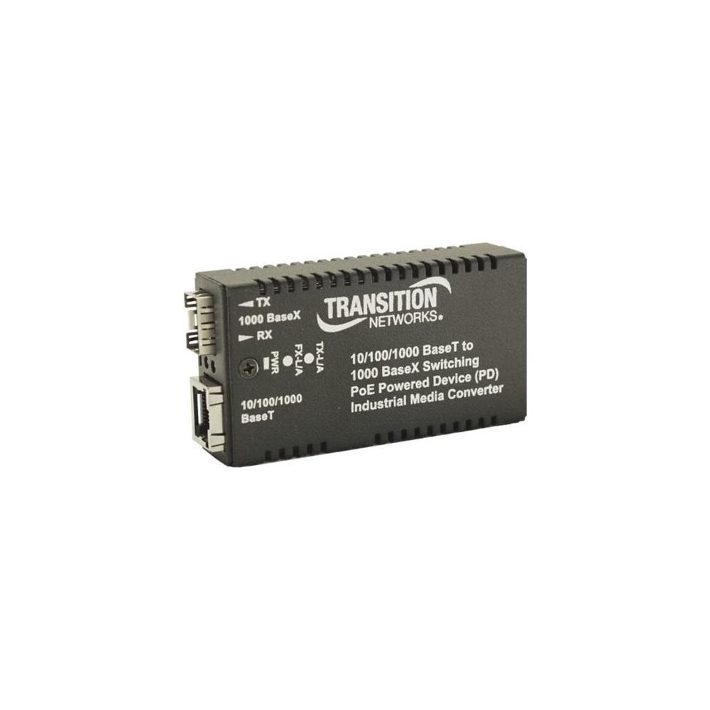 Transition Networks Hardened Mini PD 10/100/1000 Bridging Media Converter
