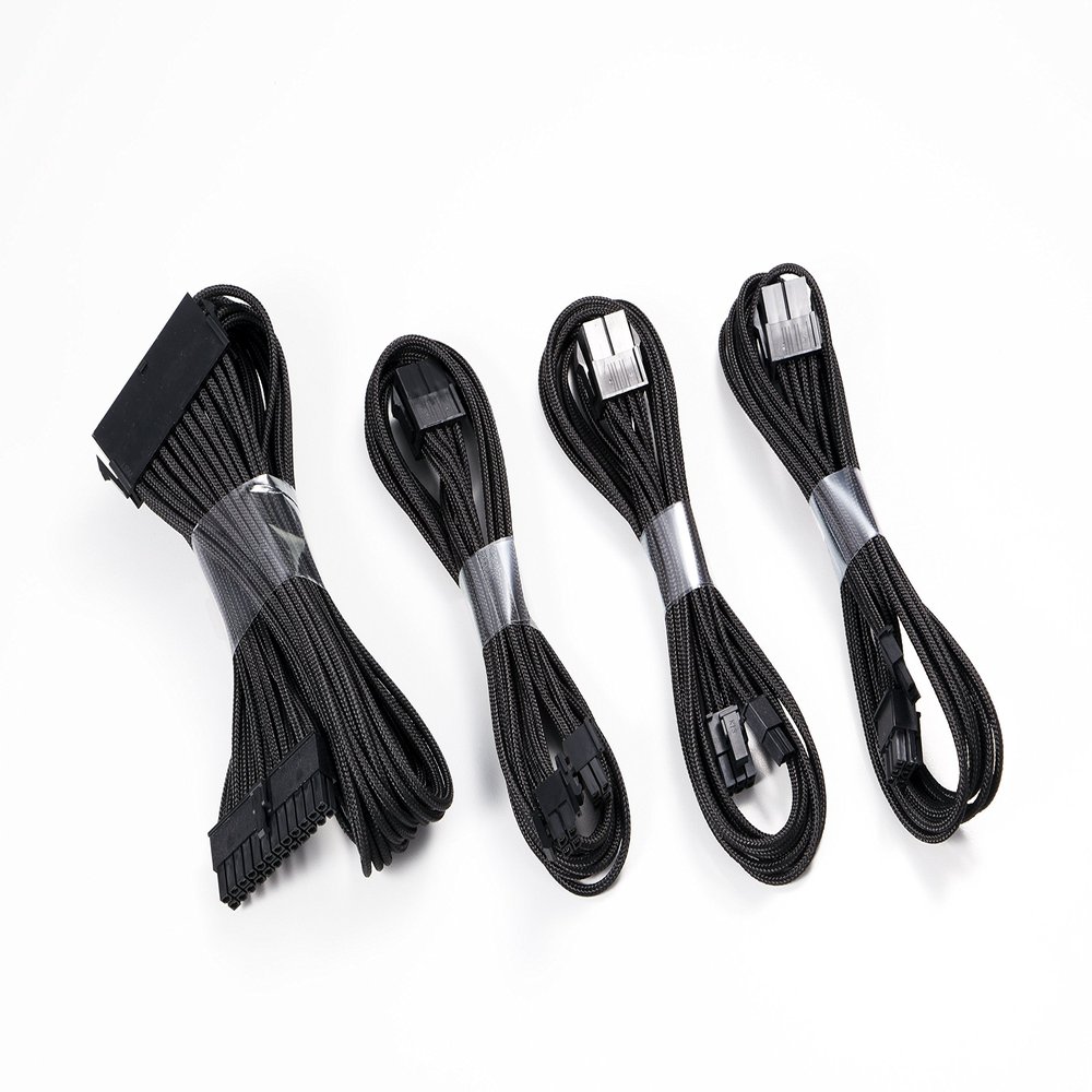 Phanteks 24 Pin/ 8pin (4+4) M/B, 8pin (6+2) PCI-E Extension Cable Kit 500mm Length, Black (PH-CB-CMBO_BK)