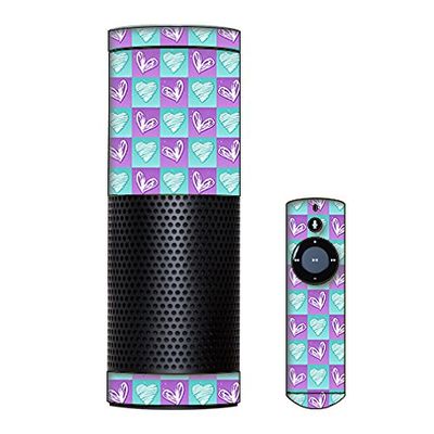 Skin Decal Vinyl Wrap for Amazon Echo Device/Heart Doodles