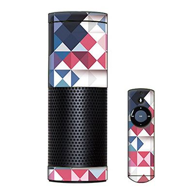 Skin Decal Vinyl Wrap for Amazon Echo Device/Geometric Red