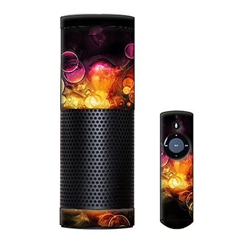 Skin Decal Vinyl Wrap for Amazon Echo Device/Orange Bubbles