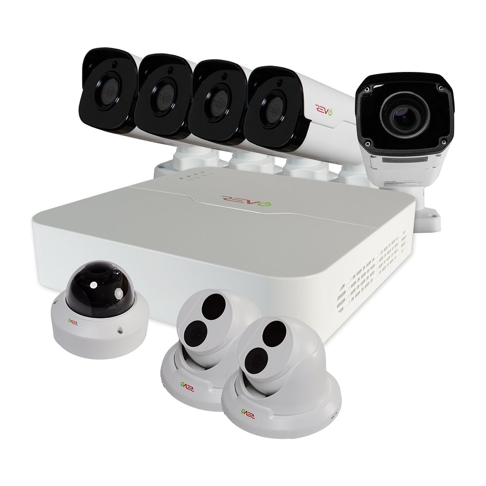 REVO America RUP81BNDL-1 Ultra 4 Megapixel Night Vision 2TB NVR Surveillance System, White