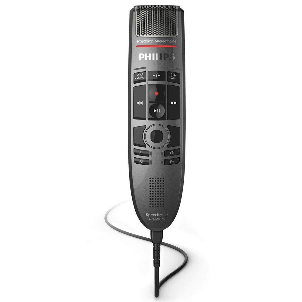 Philips SpeechMike Premium Touch Dictation USB Microphone with Integrated Barcode Scanner, Push-Button