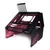 PrimoChill's Praxis Wetbench Powdercoated Steel Modular Open Air Computer Test Bench for Watercooling or Air Cooled Components - Black w/Solid Light Pink Accents view 1