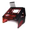PrimoChill's Praxis Wetbench Powdercoated Steel Modular Open Air Computer Test Bench for Watercooling or Air Cooled Components - Black w/UV Red/Pink Accents view 1