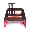 PrimoChill's Praxis Wetbench Powdercoated Steel Modular Open Air Computer Test Bench for Watercooling or Air Cooled Components - Black w/UV Red/Pink Accents view 2