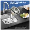 Highcraft 9736 Lucky 7 Heavy Duty Kitchen Sink (3-1/2 Inch) Stainless Steel Drain Assembly With Strainer Basket-and Water Stopper, Single view 2