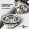 Highcraft 9736 Lucky 7 Heavy Duty Kitchen Sink (3-1/2 Inch) Stainless Steel Drain Assembly With Strainer Basket-and Water Stopper, Single view 3