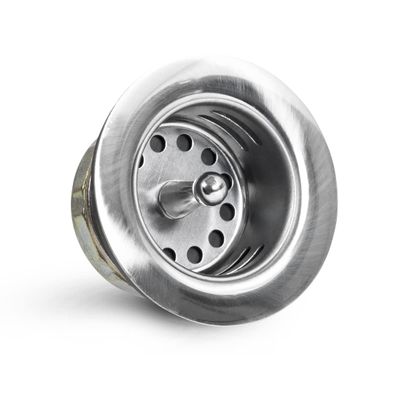 Highcraft 9773 Bar/Prep Sink 2 1/2 Junior Duo Stainless Steel Drain Assembly with Strainer Basket and Rubber Stopper