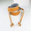 Camera strap with personalization made of Horween Leather with wool lining inside, O ring camera strap view 2