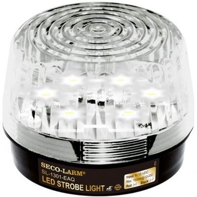 Seco-Larm SL-1301-EAQ/C Clear LED Strobe Light with 6 LEDs, Flash Only, Operating Life Over 50000 Hours (over 5.7 years); High-impact and Heat-resistant Lens, Weather Resistant, 9~15 VDC
