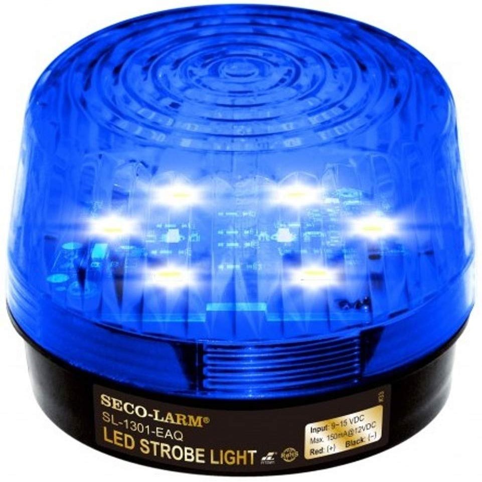 Seco-Larm SL-1301-EAQ/B Blue LED Strobe Light with 6 LEDs, Weather Resistant, 9-15 VDC