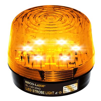 Seco-Larm SL-1301-EAQ/A Amber LED Strobe Light with 6 LEDs, Weather Resistant, 9-15 VDC