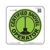 Certified Shovel Operator 926 Circle Vinyl Hard Hat Helmet Decal - Size: 2" Round Color: Green/Black - Hard Hat, Helmet, Windows, Walls, Bumpers, Laptop, Lockers, etc. (12) view 1