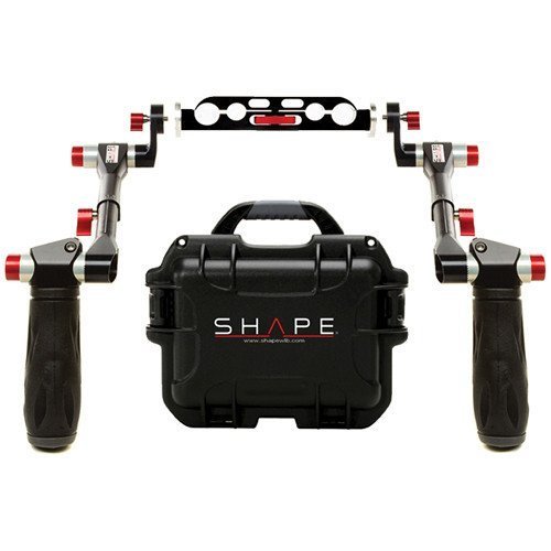 SHAPE Telescopic Handle with ARRI Rosettes, Includes Rod Block and Hard Case, Black and Red