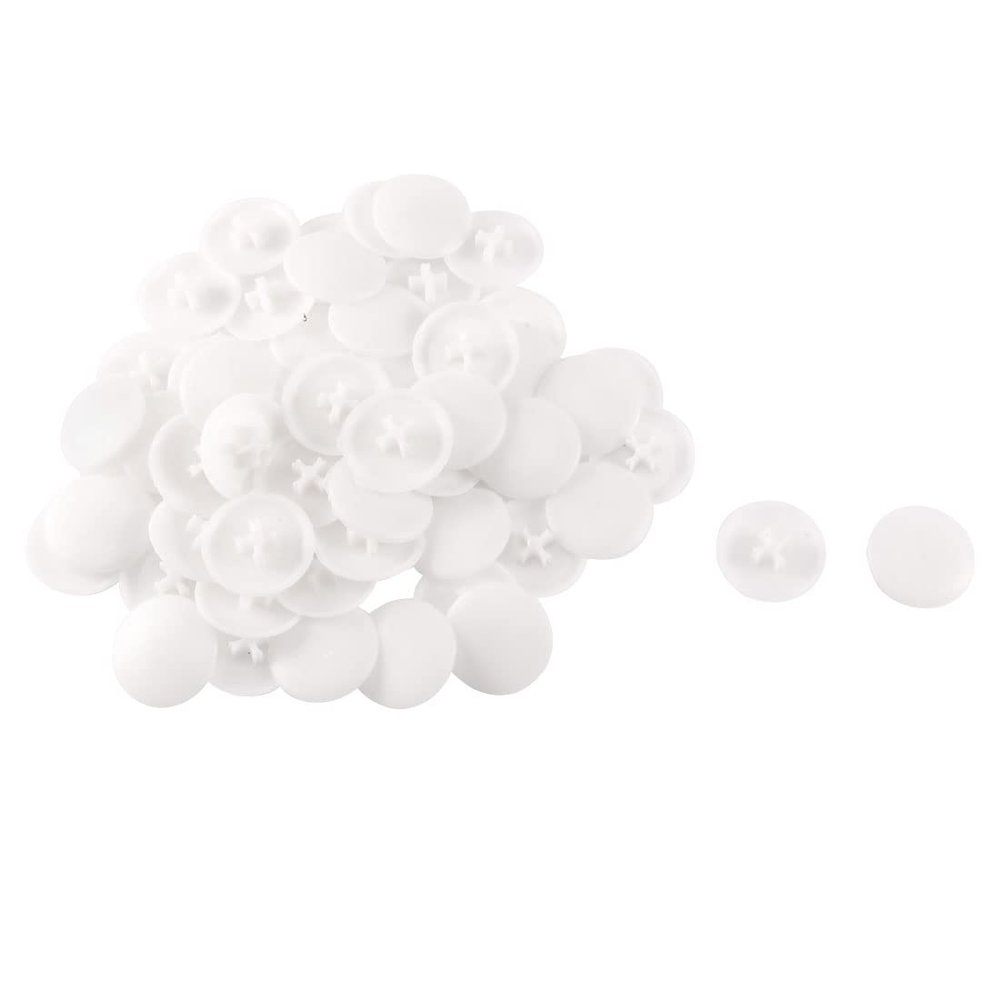 uxcell 60pcs 17mmx4.5mm Round Shaped Plastic Eccentric Wheel Caps Lids