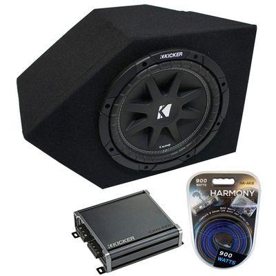 Compatible with 1993-2002 Chevy Camaro Coupe Passenger Side 10" Kicker Bundle Comp C10 Sub Box Enclosure & CXA400.1