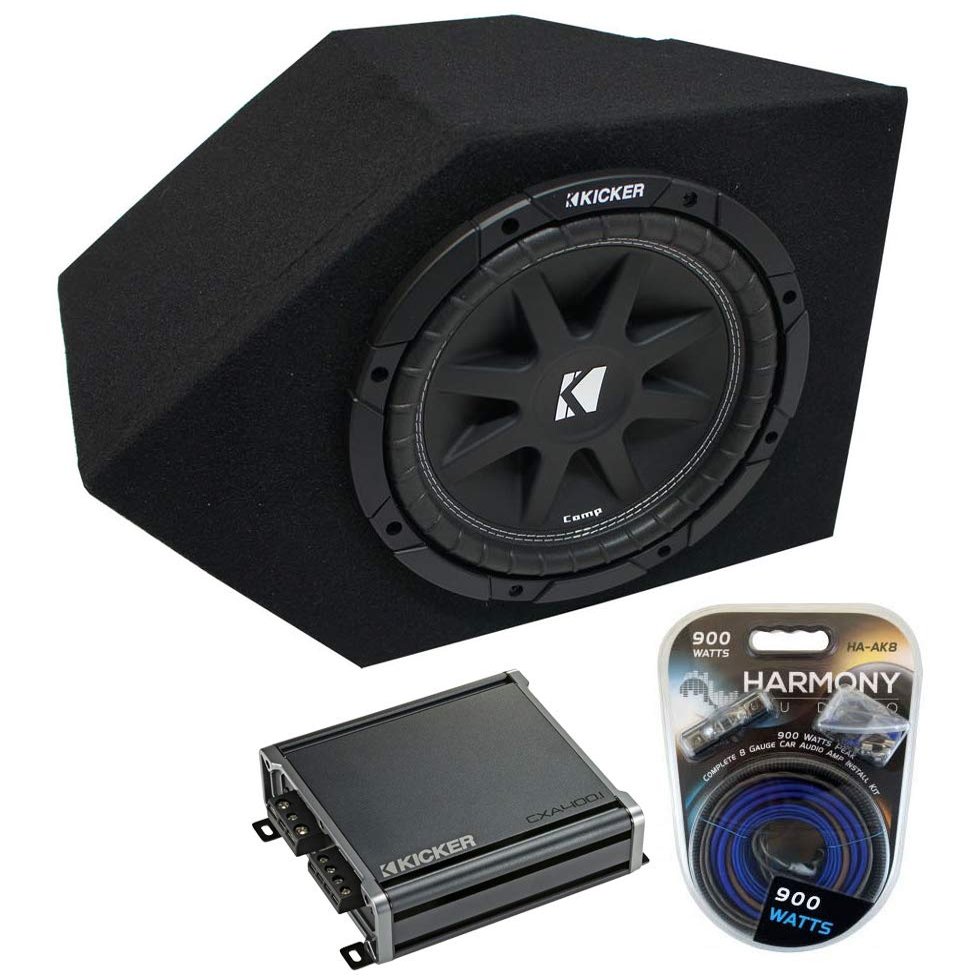 Compatible with 1993-2002 Chevy Camaro Coupe Passenger Side 10" Kicker Bundle Comp C10 Sub Box Enclosure & CXA400.1