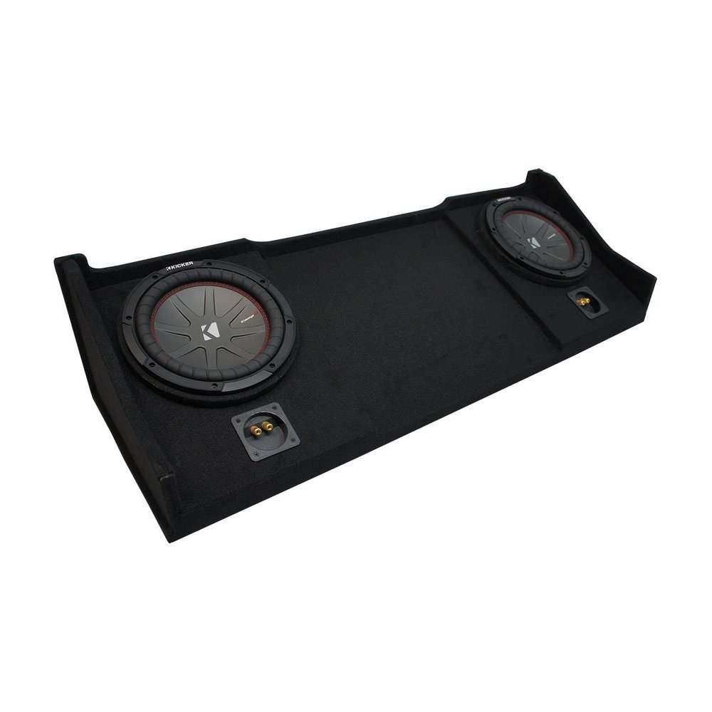 American Sound Connection Compatible with 1994-2001 Dodge Ram Ext Club Quad Truck Kicker CompR CWR10 Dual 10" Sub Box Enclosure - Final 2 Ohm