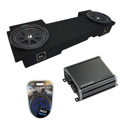 Harmony Audio HA-AK4 Compatible with Chevy Avalanche 2002-2013 Underseat Car Stereo Complete 4 Gauge 1800W Amp Install Kit, 43C104-N 10" Comp C10 Series Sub and 46CXA8001 Class D 1600W Peak Sub Amp
