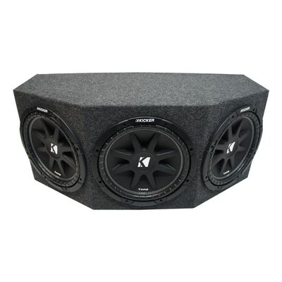American Sound Connection Bundle Triple 12" Sealed Rear Angle 3 Sub Box and 43C124 12" Comp C12 Series Sub 150W RMS 4 Ohm SVC Car Subwoofer
