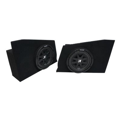 American Sound Connection Compatible with 2010-2015 Chevy Camaro Coupe Rear Side Kicker Comp C10 Dual 10" Sub Box Enclosure - Final 2 Ohm