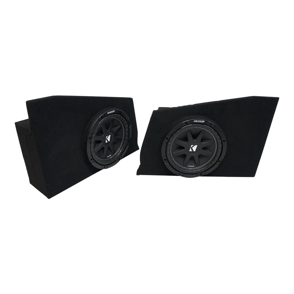 American Sound Connection Compatible with 2010-2015 Chevy Camaro Coupe Rear Side Kicker Comp C10 Dual 10" Sub Box Enclosure - Final 2 Ohm