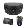 Harmony Audio HA-AK0 Car Stereo Complete 1/0 Gauge 3000W Amp Install Kit, 43C104-N 10" Comp C10 Series Sub, 43CXA12001-RS Class D 1200W Sub Amplifier and 310H Sealed Rear Angle 3 Sub Box Enclosure view 1