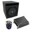 Harmony Audio HA-AK4 4 Gauge 1800W Amp Kit, Kicker 43CWR154 800W RMS 4 Ohm DVC Subwoofer, 46CXA8001 1600W Peak Sub Amplifier and ASC 1X15VMBASS Single 15" SPL Bass Sub Box view 1