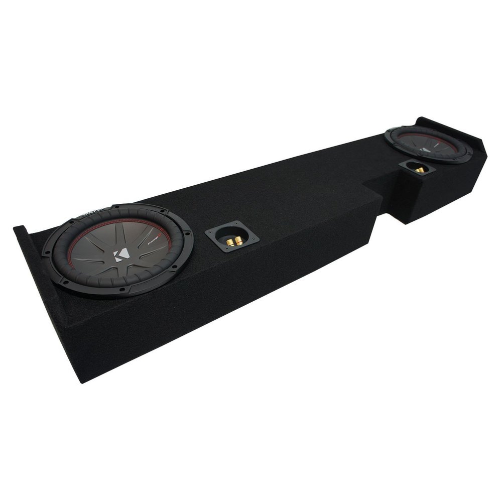 American Sound Connection 2X10FORD-EXCAB-01-08 Compatible with Ford F250 F350 Ext Super Cab Truck 01-14 Dual 10" Subwoofer Box Enclosure and 43CWR102 10" CompR CWR10 Series Sub 400W RMS 2 Ohm DVC