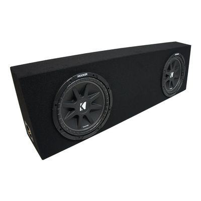 American Sound Connection 43C104 Regular Standard Cab Truck 10" Comp C10 Series Sub and TRUCK492X10 Universal Dual Sub Box Enclosure 5/8" MDF - Black