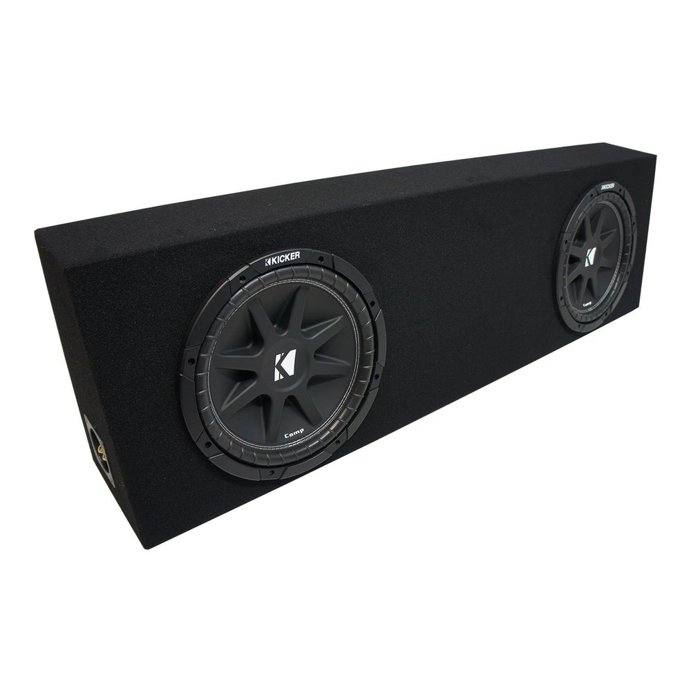 American Sound Connection 43C104 Regular Standard Cab Truck 10" Comp C10 Series Sub and TRUCK492X10 Universal Dual Sub Box Enclosure 5/8" MDF - Black