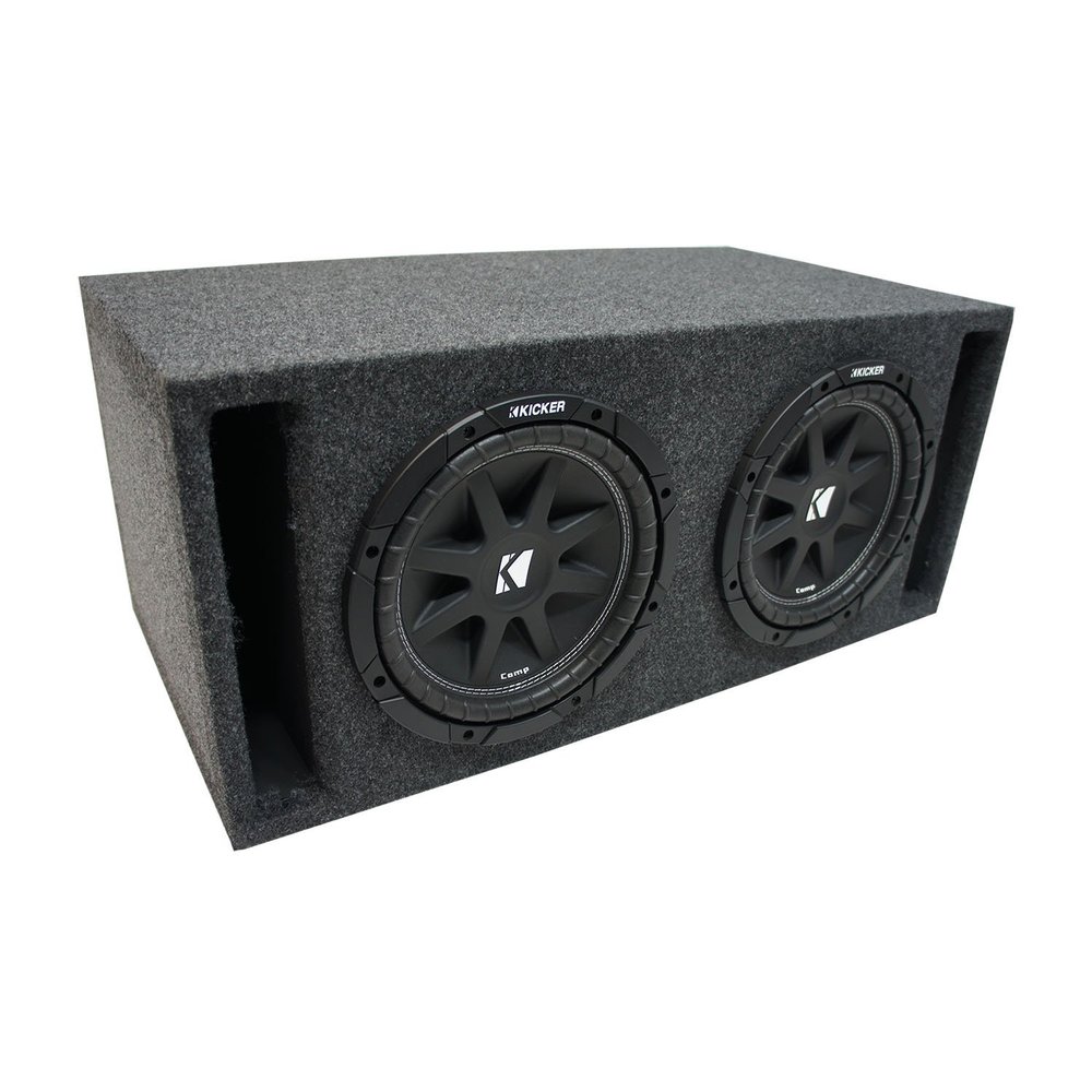 American Sound Connection Bundle 43C124 12" Comp C12 Series 150W RMS 4 Ohm Subwoofer and 2X12VMBASS Universal Dual 12" SPL Bass Labyrinth Vent Sub Box Enclosure