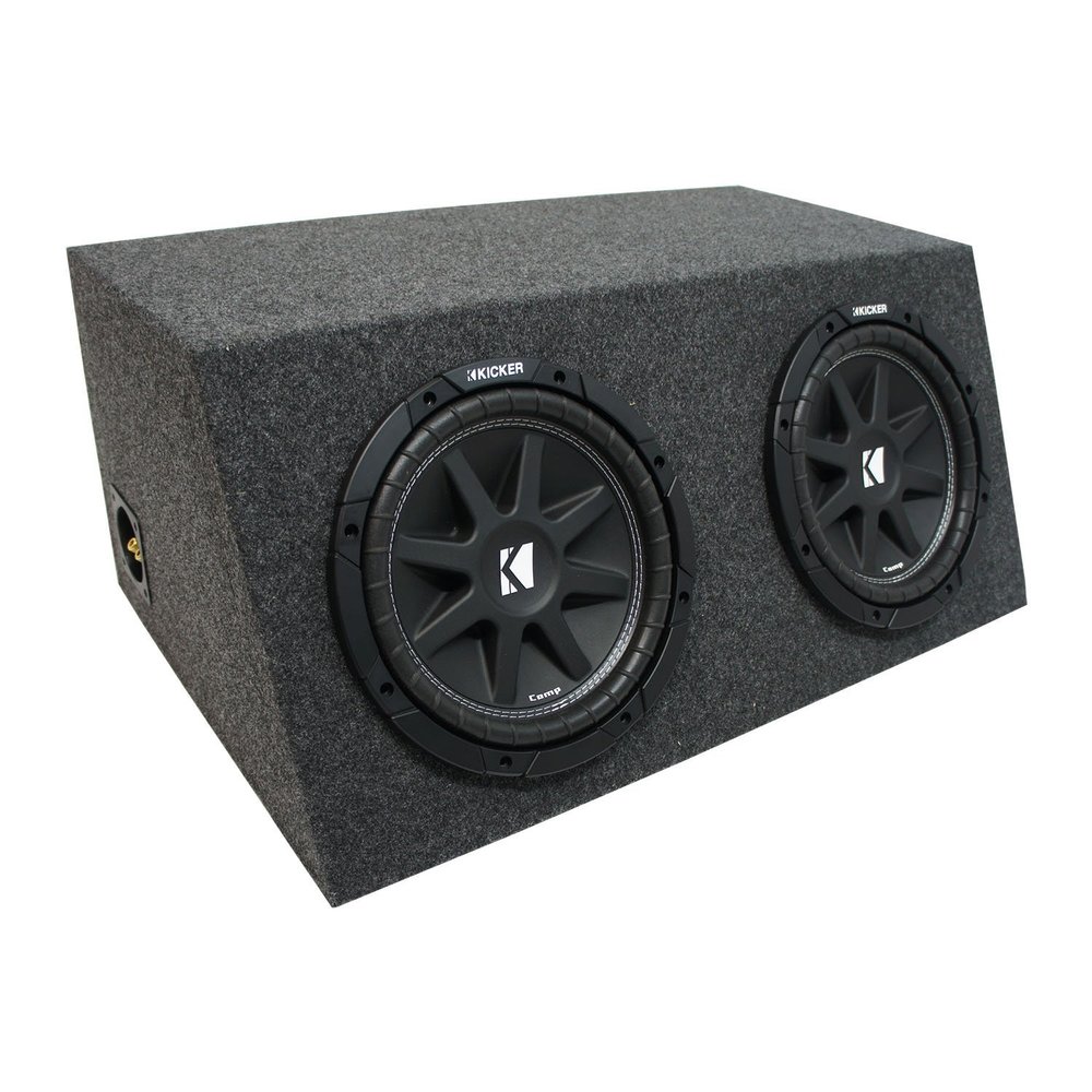 American Sound Connection 215H Car Audio Dual 15" Sealed Salnted Hatchback Stereo Sub Box and 43C154 15" Comp C15 Series Sub 300W RMS 4 Ohm SVC Subwoofer