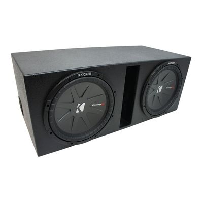 American Sound Connection 43CWR102 10" CompR CWR10 Series 400W RMS 2 Ohm Subwoofer and RL210V Universal Dual 10" Vented Sub Box Enclosure