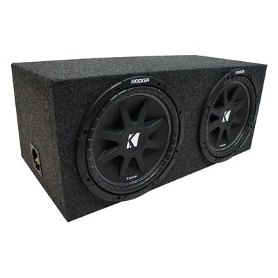 American Sound Connection Bundle 43C124 12" C12 Series 150W RMS 4-Ohm Subwoofer and RF212H Car Audio Dual 12" Sealed Rear Angle Sub Box Enclosure
