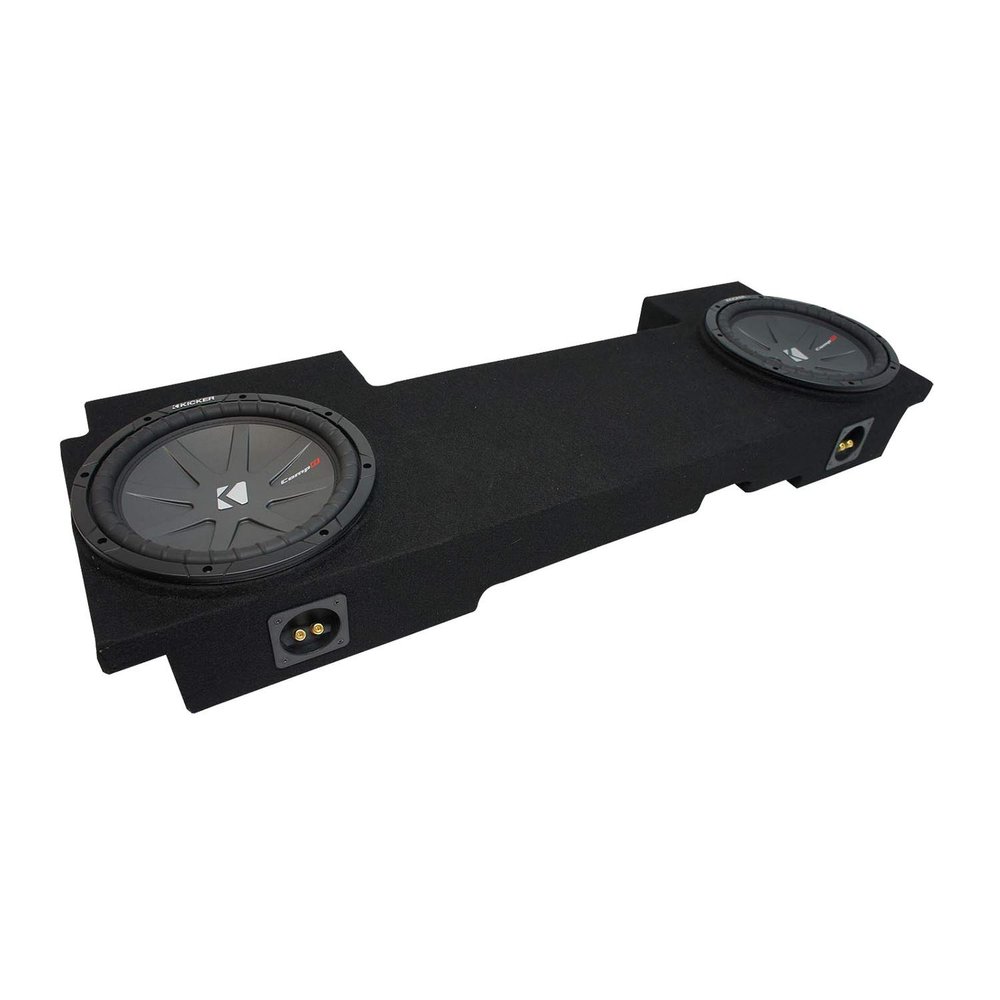 American Sound Connection Compatible with 2002-2013 Chevy Silverado HD Crew Truck Kicker CompR CWR10 Dual 10" Sub Box Enclosure - Final 2 Ohm