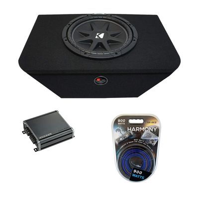 Kicker Bundle Compatible with 2000-09 Honda S2000 C12 Comp Single 12" Loaded Sub Box Enclosure with CXA400.1 Amplifier