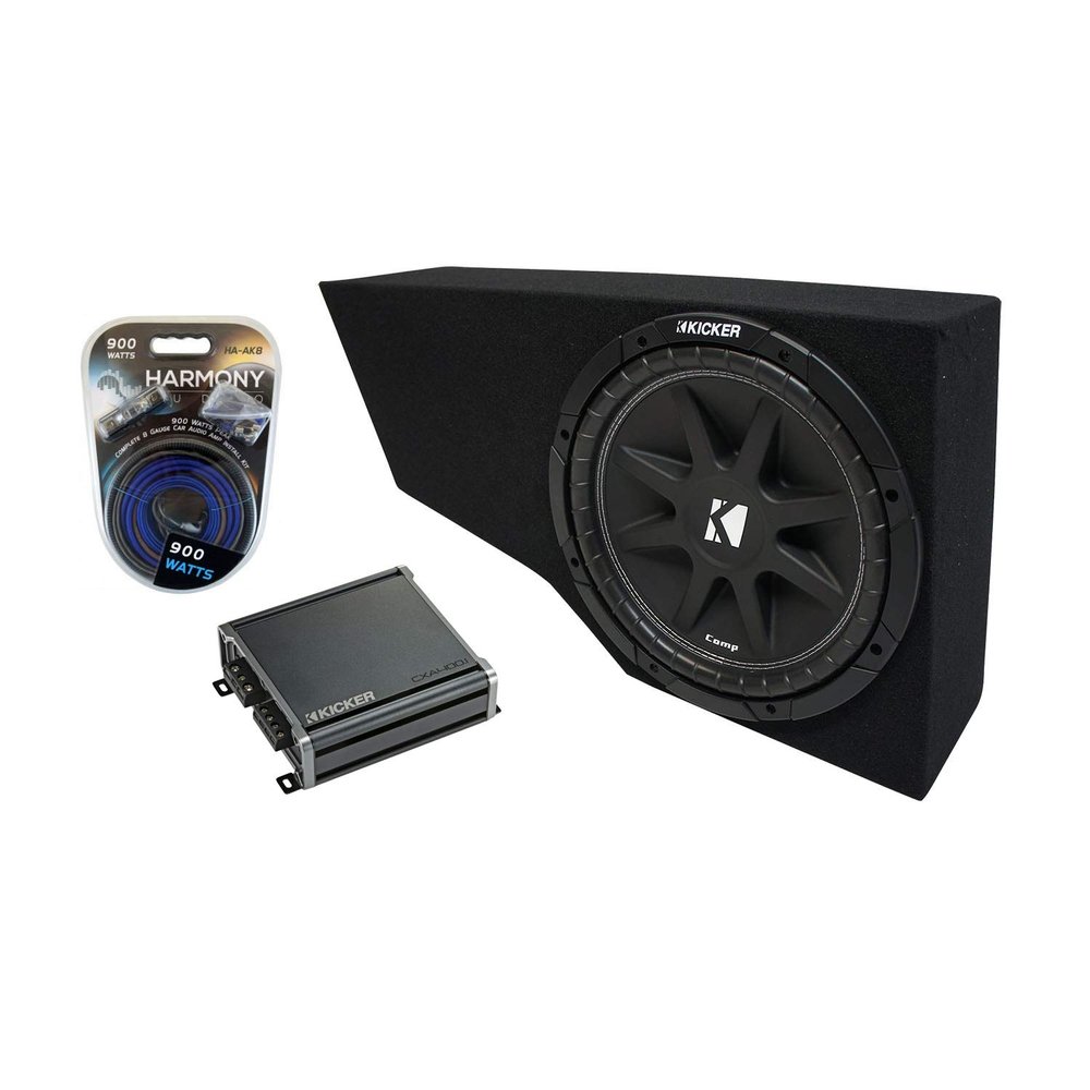 Harmony Audio Compatible with 2002-2009 GMC Envoy SUV Kicker Bundle Comp C12 Single 12" Custom Sub Box Enclosure & CXA400.1