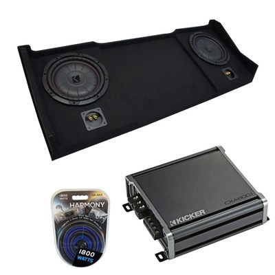 Harmony Audio Compatible with 1994-2001 Dodge Ram Ext Club Quad Kicker Bundle CompVT CVT10 Dual 10" Sub Box CXA800.1