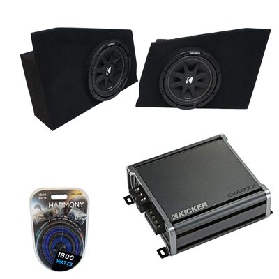 Harmony Audio Compatible with 2010-2015 Chevy Camaro Coupe Rear Side Kicker Bundle Comp C10 Dual 10" Sub Box Enclosure & CXA800.1 Amp