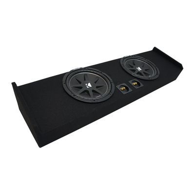 American Sound Connection FORD2X10-150-CREW-09 for Ford F-150 2009-2015 Super Crew Dual 10" Sub Box, Kicker 43C104 10" Comp C10 Series Sub & HA-24-WIRE 24" Wire with .205" Spade & Soldered End