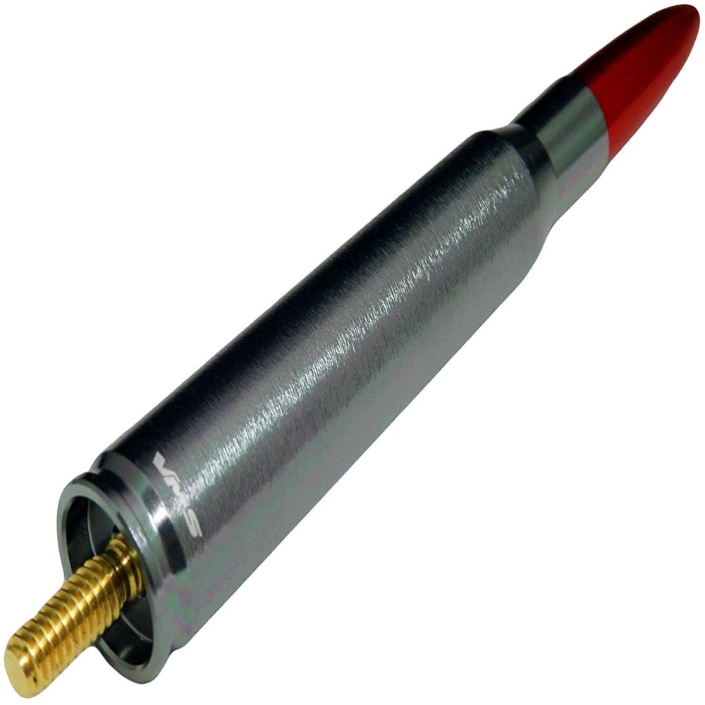 VMS RACING 50 Cal Caliber GUNMETAL RED TIP BULLET ANTENNA Heavy Gauge Billet Aluminum Short Compatible with HARLEY DAVIDSON Road King Glide Electra Street Glide Touring Models with TOUR PAK (ONLY)