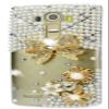 STENES Bling Phone Case Compatible with LG Phoenix 2 Case, Luxurious Crystal 3D Handmade Sparkle Diamond Rhinestone Clear Cover - Bowknot Flowers/Clear view 1