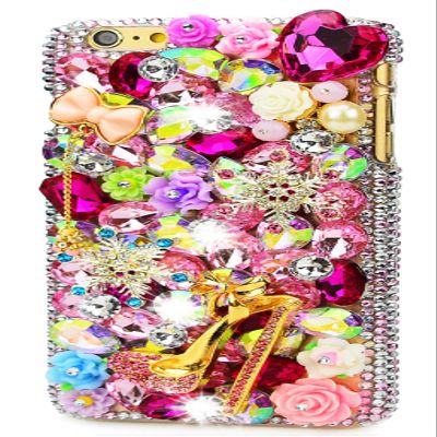 STENES Bling Phone Case Compatible with iPod Touch (6th Generation) Case - Luxurious Crystal 3D Handmade Sparkle Diamond Rhinestone Clear Cover - Girls High Heel Bowknot Snow Flowers/Pink