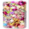 STENES Bling Phone Case Compatible with iPod Touch (6th Generation) Case - Luxurious Crystal 3D Handmade Sparkle Diamond Rhinestone Clear Cover - Girls High Heel Bowknot Snow Flowers/Pink view 1