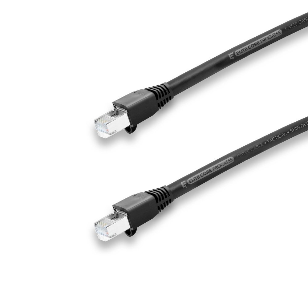 Elite Core PROCAT5E | Ultra-Flexible Shielded Tactical CAT5E | Booted RJ45 Connectors | 15' ft, 15 (PROCAT5E-S-RR-15)